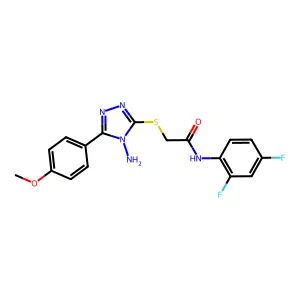 2-[4-amino-5-(4-methoxyphenyl)(1,2,4-triazol-3-ylthio)]-N-(2,4-difluorophenyl) acetamide structure