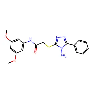 2-[(4-amino-5-phenyl-4H-1,2,4-triazol-3-yl)sulfanyl]-N-(3,5-dimethoxyphenyl)acetamide structure