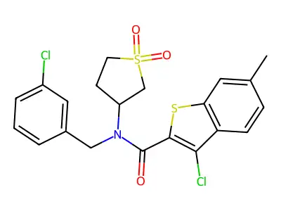 3-chloro-N-(3-chlorobenzyl)-N-(1,1-dioxidotetrahydrothiophen-3-yl)-6-methyl-1-benzothiophene-2-carboxamide structure