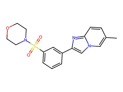 6-Methyl-2-[3-(morpholin-4-ylsulfonyl)phenyl]imidazo[1,2-a]pyridine structure