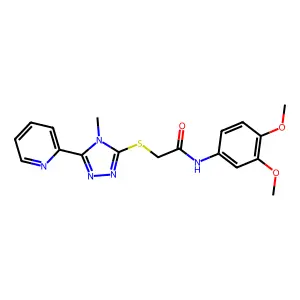 N-(3,4-dimethoxyphenyl)-2-{[4-methyl-5-(pyridin-2-yl)-4H-1,2,4-triazol-3-yl]sulfanyl}acetamide structure