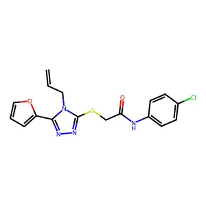 2-((4-Allyl-5-(2-furyl)-4H-1,2,4-triazol-3-YL)thio)-N-(4-chlorophenyl)acetamide structure