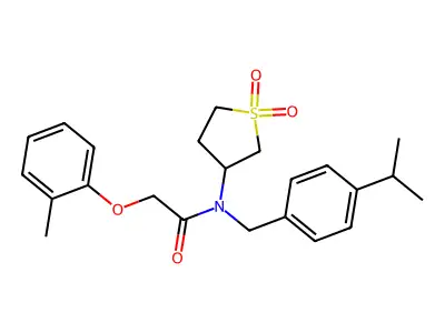 N-(1,1-dioxidotetrahydrothiophen-3-yl)-2-(2-methylphenoxy)-N-[4-(propan-2-yl)benzyl]acetamide structure
