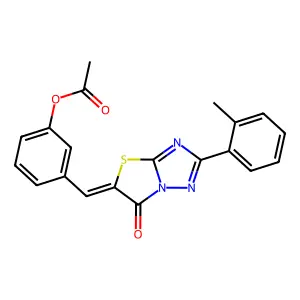 3-{(Z)-[2-(2-methylphenyl)-6-oxo[1,3]thiazolo[3,2-b][1,2,4]triazol-5(6H)-ylidene]methyl}phenyl acetate structure