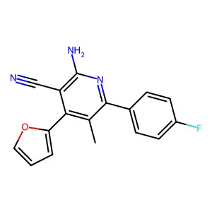 2-Amino-6-(4-fluorophenyl)-4-(furan-2-yl)-5-methylnicotinonitrile structure