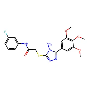 2-{[4-amino-5-(3,4,5-trimethoxyphenyl)-4H-1,2,4-triazol-3-yl]sulfanyl}-N-(3-fluorophenyl)acetamide structure