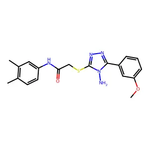 2-{[4-amino-5-(3-methoxyphenyl)-4H-1,2,4-triazol-3-yl]sulfanyl}-N-(3,4-dimethylphenyl)acetamide structure