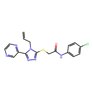 N-(4-chlorophenyl)-2-{[4-(prop-2-en-1-yl)-5-(pyrazin-2-yl)-4H-1,2,4-triazol-3-yl]sulfanyl}acetamide structure
