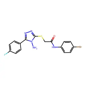 2-[[4-amino-5-(4-fluorophenyl)-1,2,4-triazol-3-yl]sulfanyl]-N-(4-bromophenyl)acetamide structure