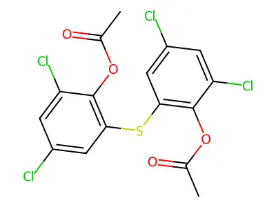 Sulfanediylbis-4,6-dichlorobenzene-2,1-diyl diacetate structure
