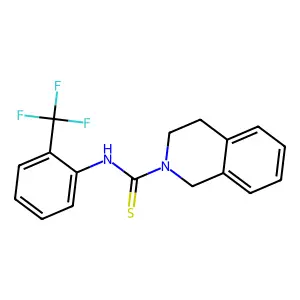N-(2-(trifluoromethyl)phenyl)-3,4-dihydroisoquinoline-2(1H)-carbothioamide structure