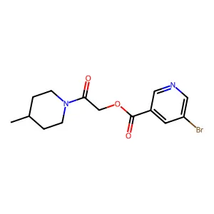 2-(4-Methylpiperidin-1-yl)-2-oxoethyl 5-bromopyridine-3-carboxylate structure