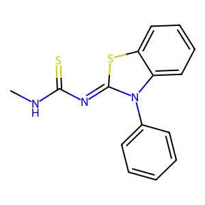 N-Methyl-Na(2)-(3-phenyl-2(3H)-benzothiazolylidene)thiourea structure