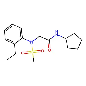 N-cyclopentyl-2-(2-ethyl-N-methylsulfonylanilino)acetamide structure