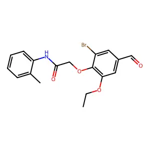 2-(2-bromo-6-ethoxy-4-formylphenoxy)-N-(2-methylphenyl)acetamide structure