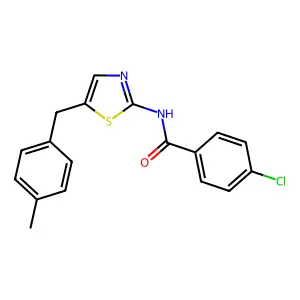 4-chloro-N-[5-(4-methylbenzyl)-1,3-thiazol-2-yl]benzamide structure