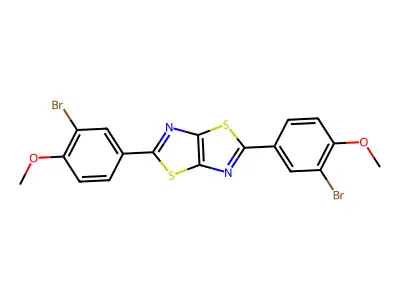 2,5-Bis(3-bromo-4-methoxyphenyl)-[1,3]thiazolo[5,4-d][1,3]thiazole structure
