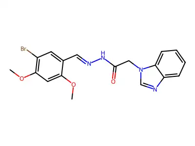 2-(1H-Benzimidazol-1-yl)-N-[(5-bromo-2,4-dimethoxyphenyl)methylidene]ethanehydrazonic acid structure