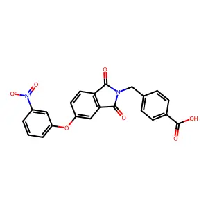 4-{[5-(3-nitrophenoxy)-1,3-dioxo-1,3-dihydro-2H-isoindol-2-yl]methyl}benzoic acid structure