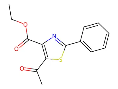Ethyl 5-acetyl-2-phenylthiazole-4-carboxylate structure