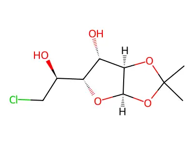 1,2-Isopropylidene-6-chloro-deoxyglucofuranose structure
