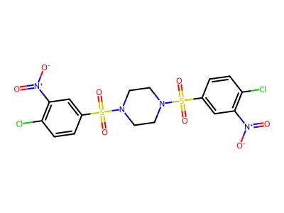 1,4-Bis((4-chloro-3-nitrophenyl)sulfonyl)piperazine structure