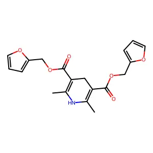 Bis(2-furanmethyl) 1,4-dihydro-2,6-dimethyl-3,5-pyridinecarboxylate structure