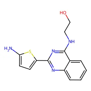 Ethanol, 2-((2-(5-amino-2-thienyl)-4-quinazolinyl)amino)- structure