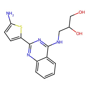 3-((2-(5-Amino-2-thienyl)-4-quinazolinyl)amino)-1,2-propanediol structure
