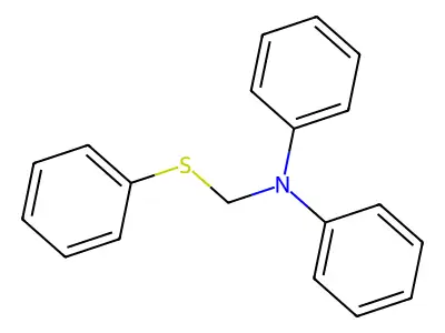 Benzenamine, N-phenyl-N-[(phenylthio)methyl]- structure