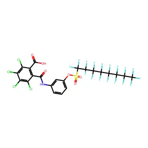 2,3,4,5-Tetrachloro-6-[[[3-[[(1,1,2,2,3,3,4,4,5,5,6,6,7,7,8,8,8-heptadecafluorooctyl)sulfonyl]oxy]phenyl]amino]carbonyl]benzoic acid structure