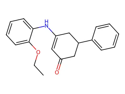 3-(2-ethoxyanilino)-5-phenylcyclohex-2-en-1-one structure