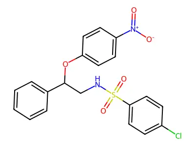 4-Chloro-N-[2-(4-nitrophenoxy)-2-phenylethyl]benzene-1-sulfonamide structure