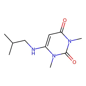 1,3-dimethyl-6-[(2-methylpropyl)amino]pyrimidine-2,4(1H,3H)-dione structure
