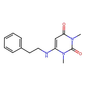 1,3-Dimethyl-6-(2-phenylethylamino)pyrimidine-2,4-dione structure