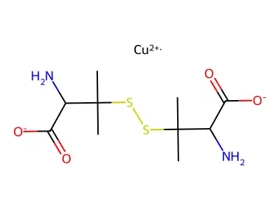 Copper, bis(3,3'-dithiobis(D-valinato)-N,O)-, (SP-4-1)- structure