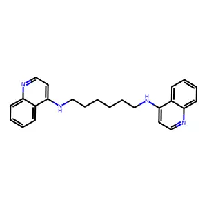 1,6-Hexanediamine, N,N'-di-4-quinolinyl- structure