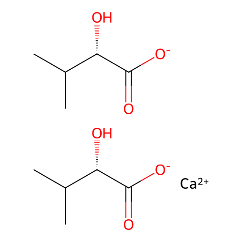 calcium bis[(S)-2-hydroxy-3-methylbutyrate] structure