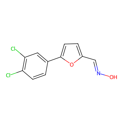 N-[[5-(3,4-dichlorophenyl)furan-2-yl]methylidene]hydroxylamine structure