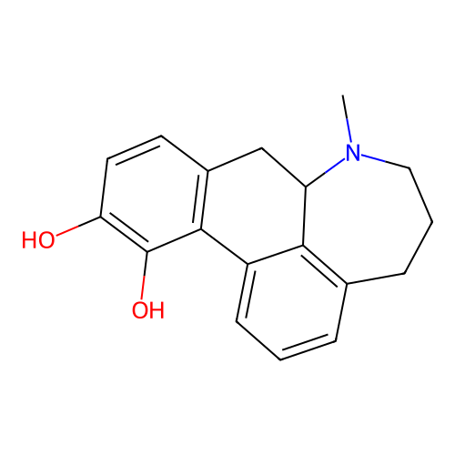 11,12-Dihydroxy-7-methyl-4,5,6,7,7a,8-hexahydrophenanthro(10,1-b,c)azepine structure
