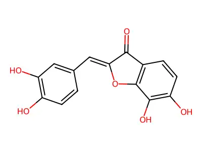 2-(3,4-dihydroxybenzylidene)-6,7-dihydroxy-1-benzofuran-3(2H)-one structure
