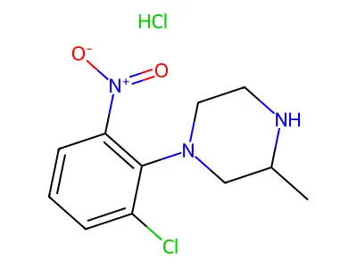 1-(2-Chloro-6-nitrophenyl)-3-methylpiperazine hydrochloride structure