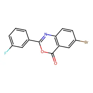 6-bromo-2-(3-fluorophenyl)-4H-3,1-benzoxazin-4-one structure