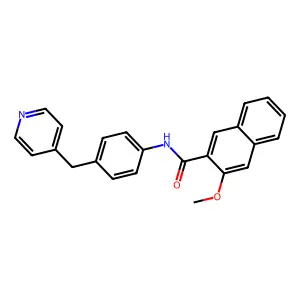 3-methoxy-N-[4-(4-pyridinylmethyl)phenyl]-2-naphthamide structure