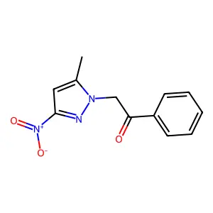 2-(5-methyl-3-nitro-1H-pyrazol-1-yl)-1-phenylethanone structure