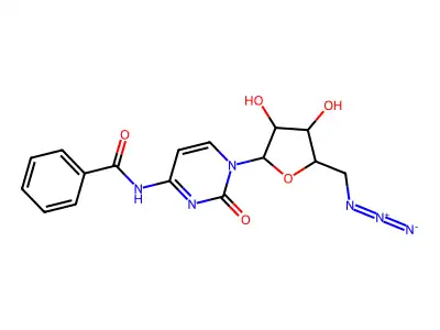 N-[1-[5-(azidomethyl)-3,4-dihydroxyoxolan-2-yl]-2-oxopyrimidin-4-yl]benzamide structure