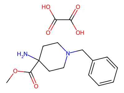 4-Piperidinecarboxylic acid, 4-amino-1-(phenylmethyl)-, methyl ester, ethanedioate (1:2) structure