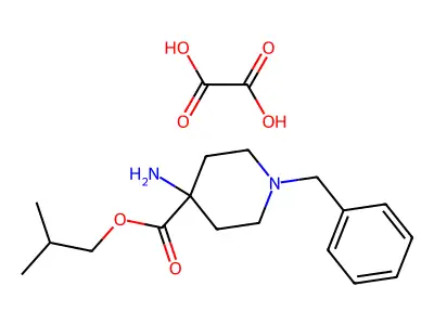 4-Piperidinecarboxylic acid, 4-amino-1-(phenylmethyl)-, 2-methylpropyl ester, ethanedioate (1:2) structure