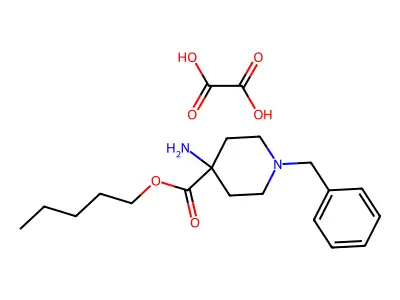 4-Piperidinecarboxylic acid, 4-amino-1-(phenylmethyl)-, pentyl ester, ethanedioate (1:2) structure