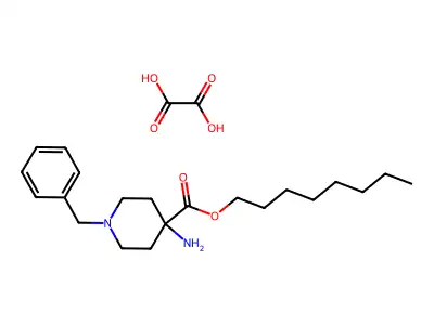 4-Piperidinecarboxylic acid, 4-amino-1-(phenylmethyl)-, octyl ester, ethanedioate (1:2) structure